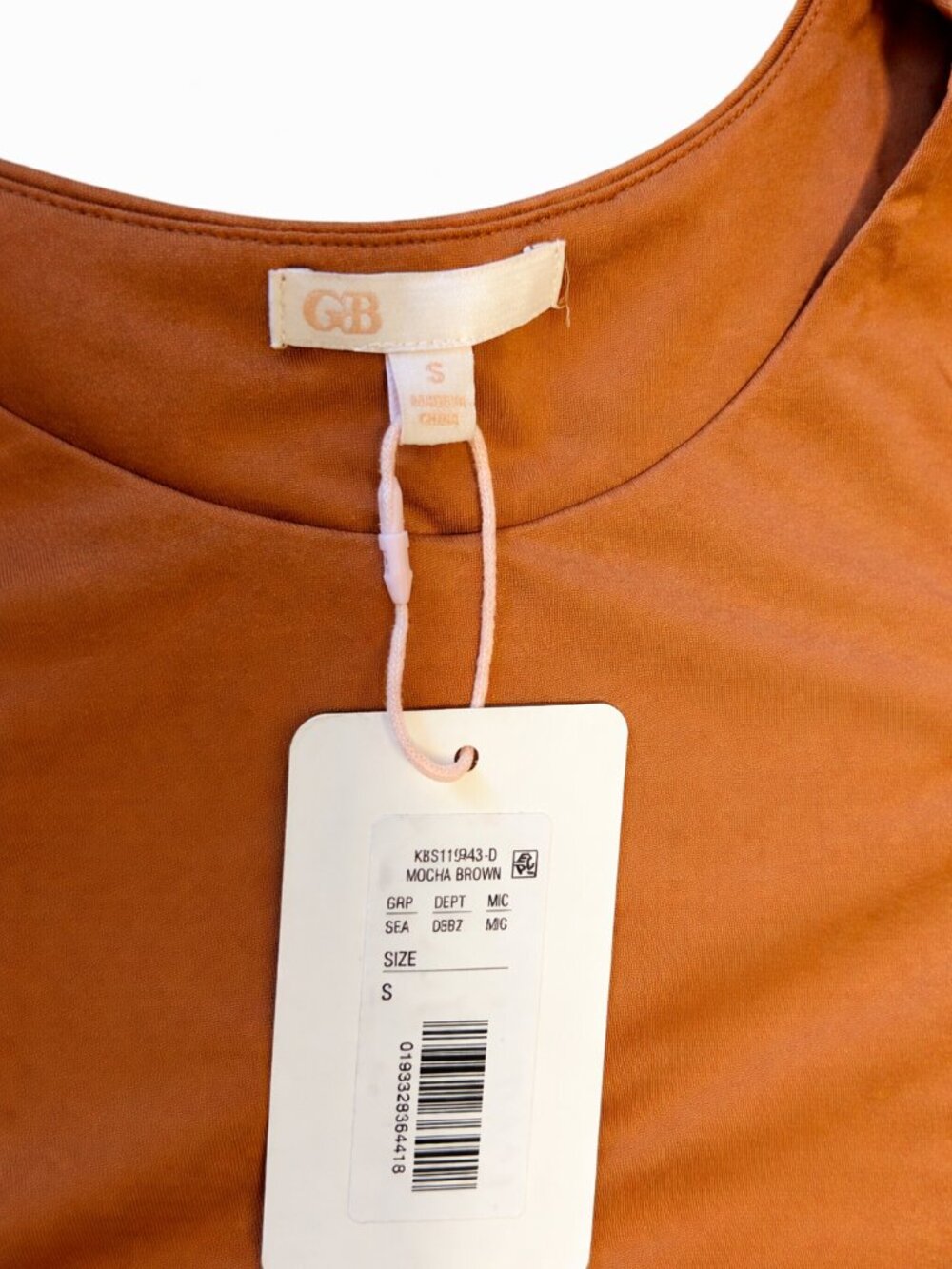 Gianni Bini Mocha Brown Double Layer Stretch Bodysuit NWT - Picture 3 of 3
